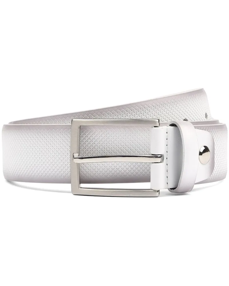 Suitable Ledergürtel Struktur Leder Weiß Weiß
