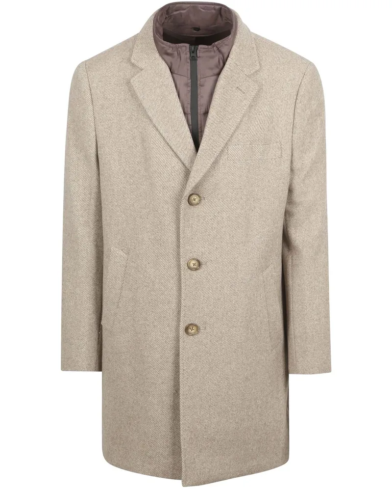 Suitable Coat Wolle Twill Sand Beige