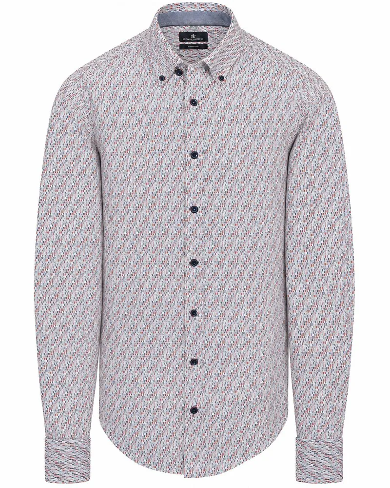 CasaModa Hemd Print Blau Und Rot Rot