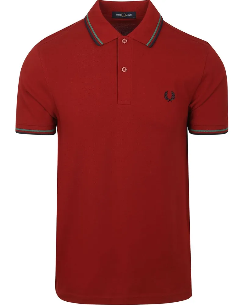 Fred Perry Polo Twin Tipped M3600 Rot Rot