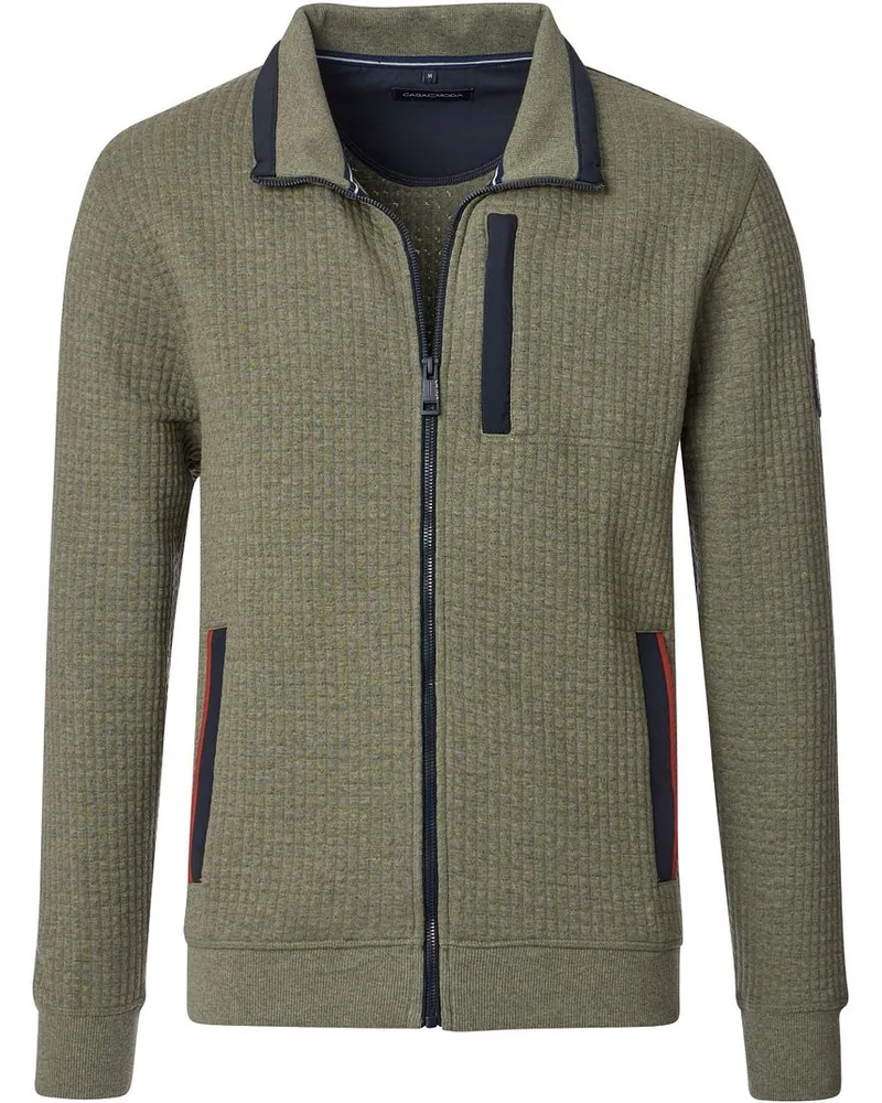 CasaModa Strickjacke Zip Grün Grün
