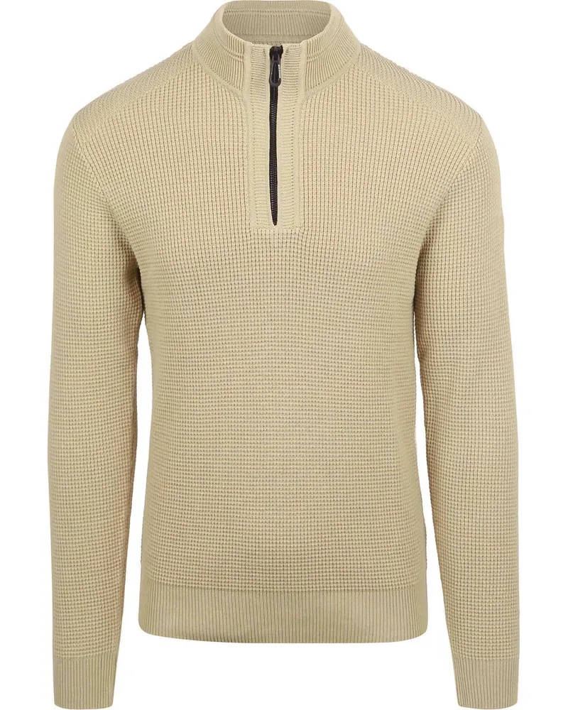 No Excess Halfzip Pullover Struktur Melange Beige Beige