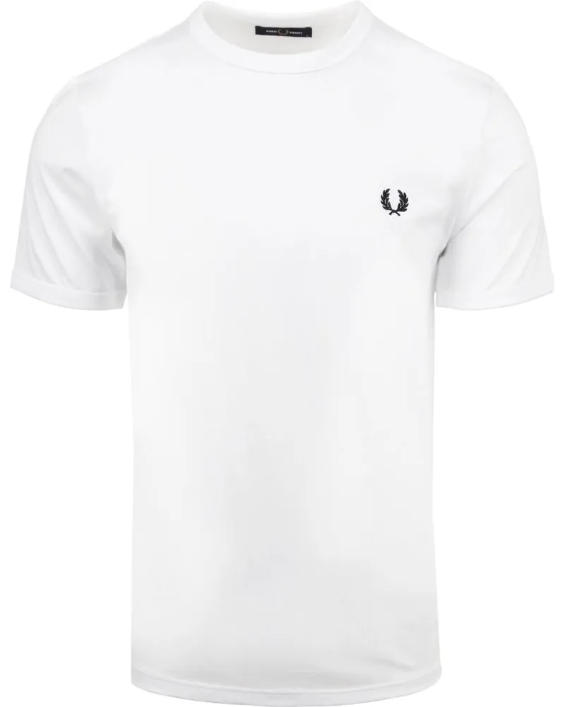 Fred Perry Ringer T-Shirt Weiß Weiß