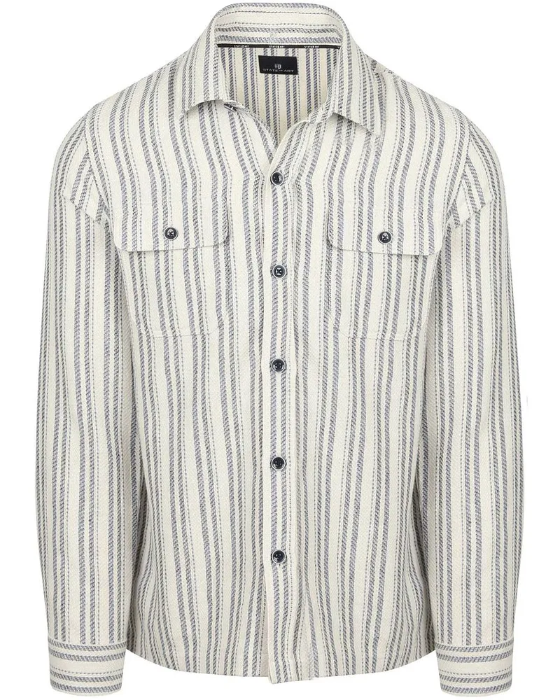 State of Art Hemdjacke Streifen Blau Blau