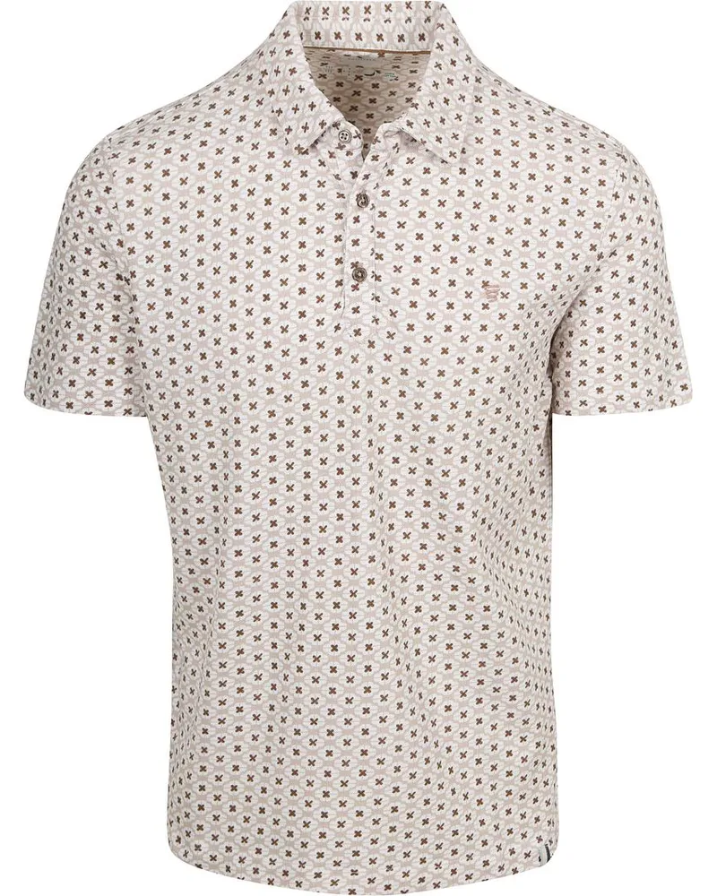 R2 Amsterdam Polo Print Beige Beige