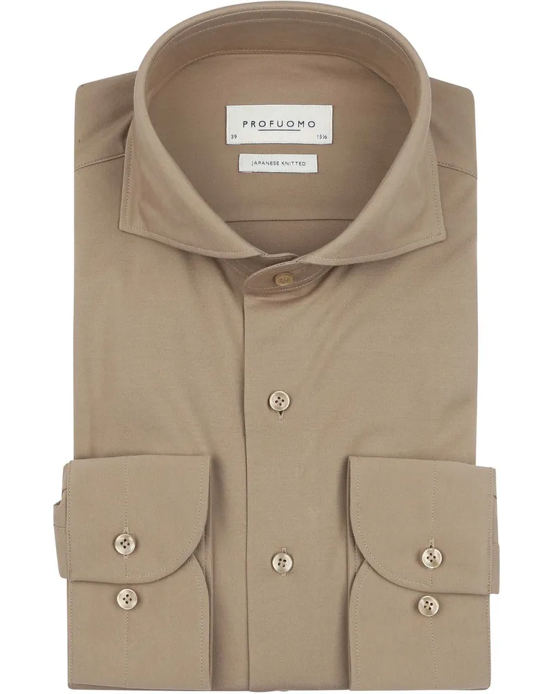 Profuomo Japanese Knitted Hemd Beige Beige