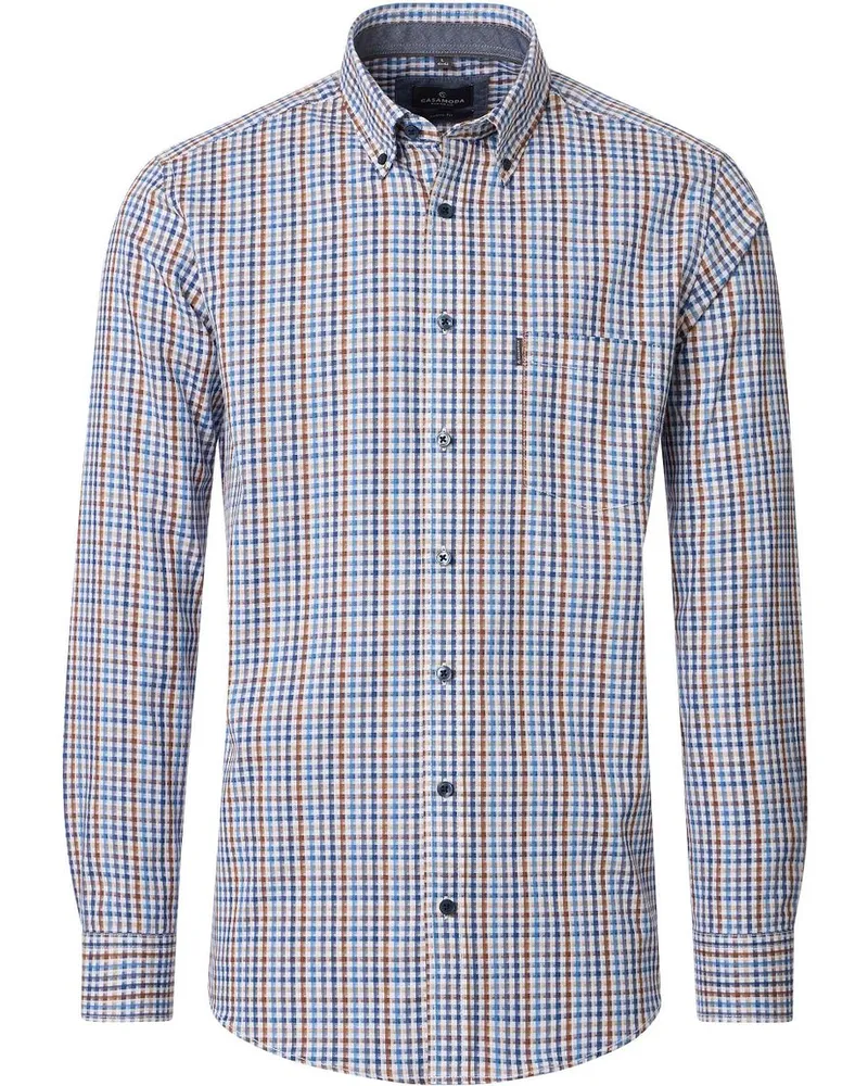 CasaModa Casa Moda Freizeithemd Kariert Blau Blau