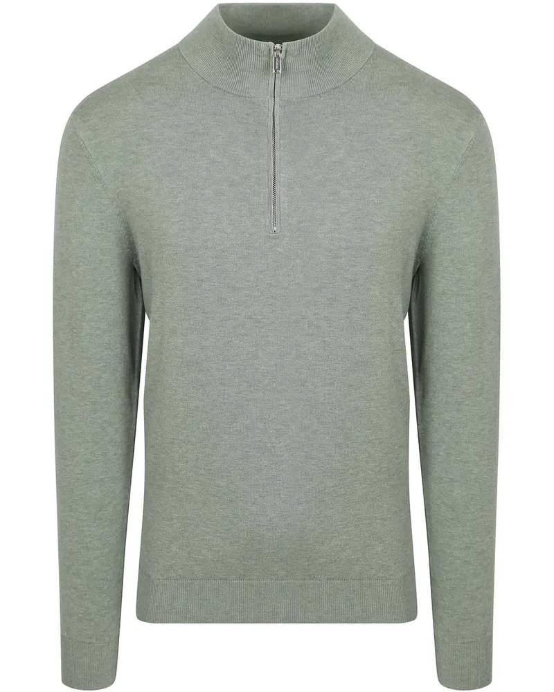 Profuomo Half Zip Pullover Luxury Basic Grün Grün