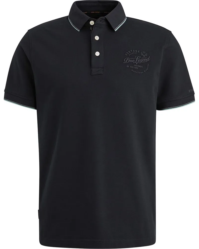 PME Legend Poloshirt Piqué Logo Navy Dunkelblau