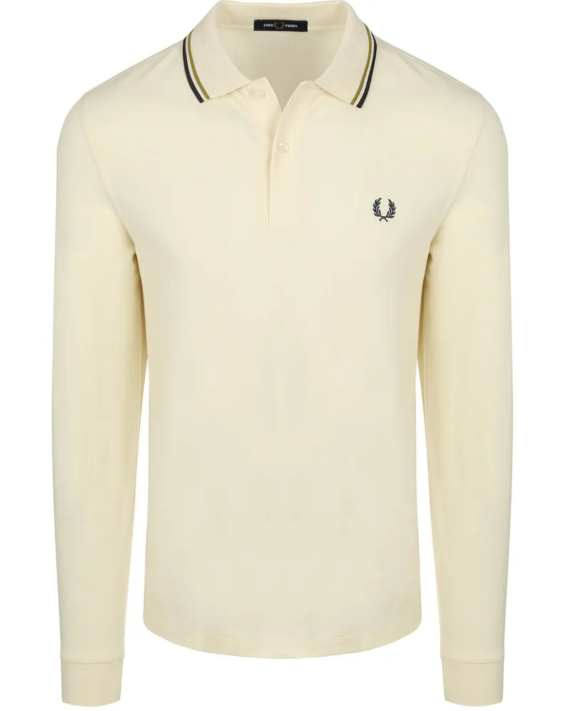 Fred Perry Langarm-Poloshirt Ecru 46A Wollweiß