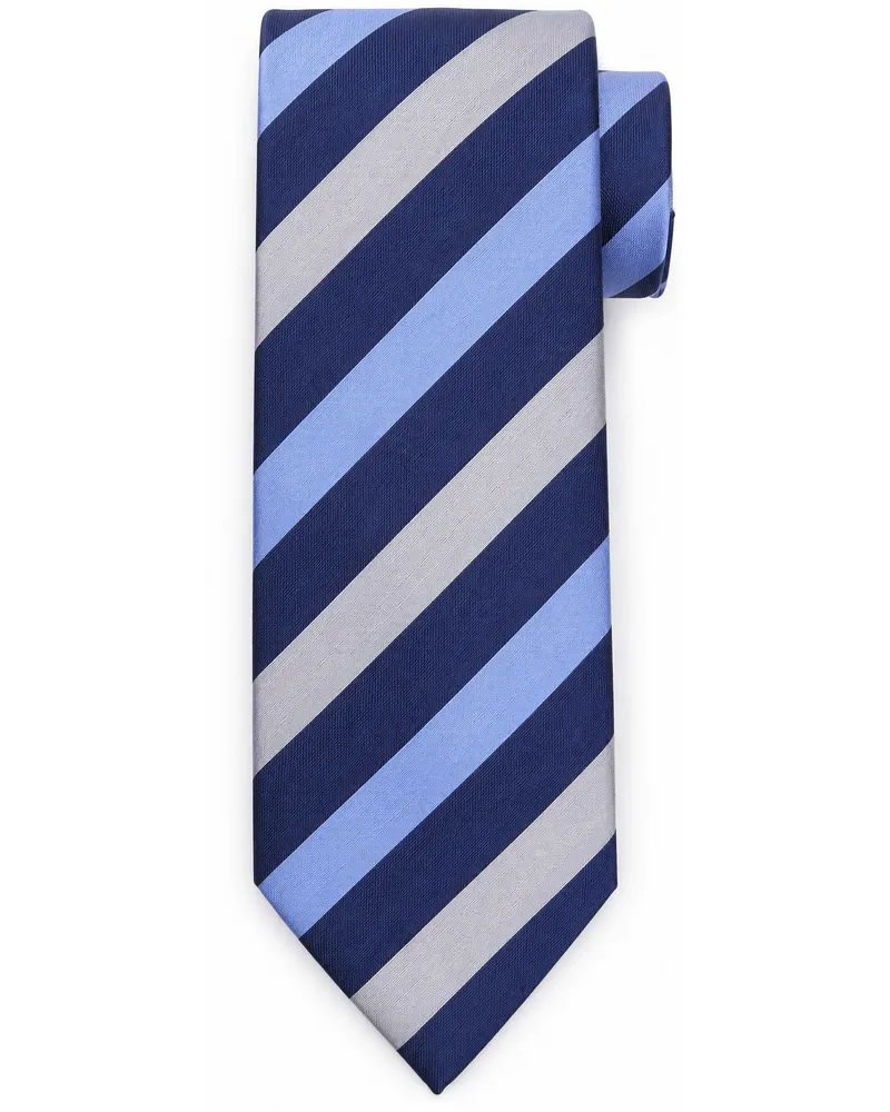 Suitable Krawatte Seide Multistripe Navy Dunkelblau