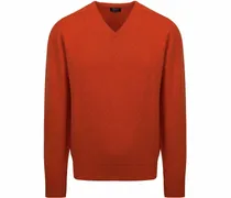 V-Auschnitt Pullover Lammwolle Ember Orange