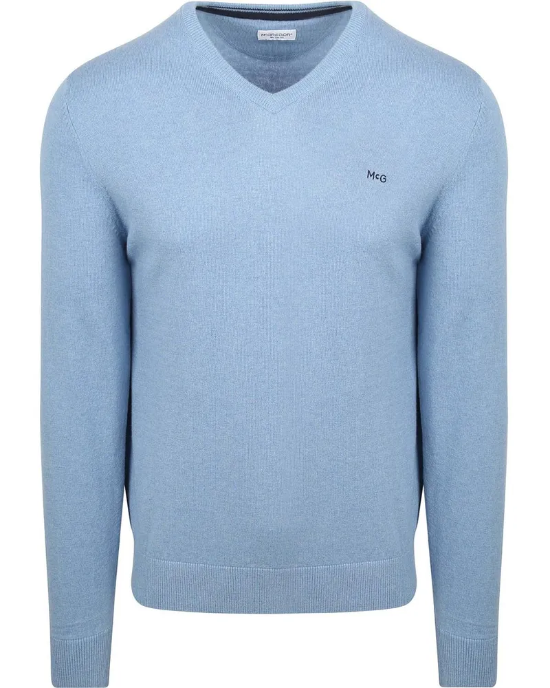 McGregor Pullover Merinowolle V-Ausschnitt Ice Blau Hellblau