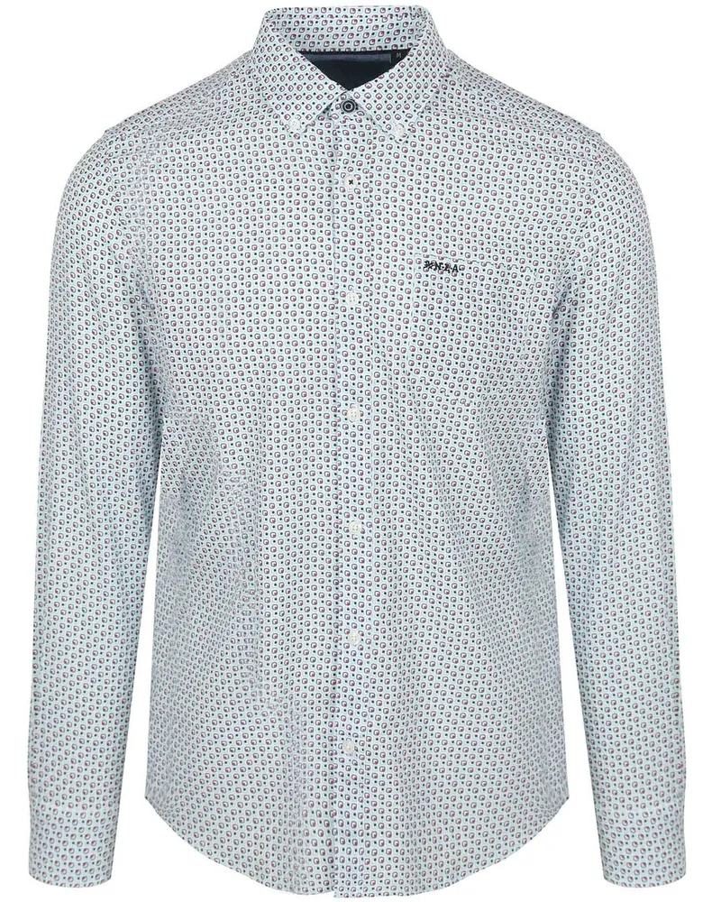 New Zealand Auckland NZA) Hemd Aidan Print Blau Multicolour