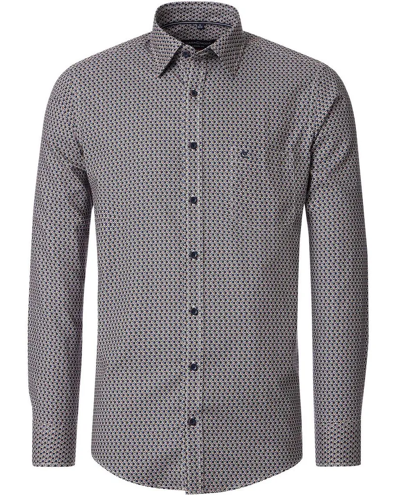 CasaModa Freizeithemd Druck Blau Blau