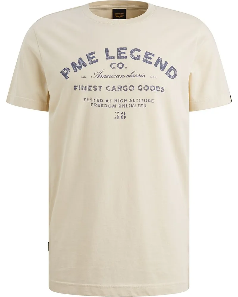 PME Legend T-Shirt Logo Artwork Ecru Beige