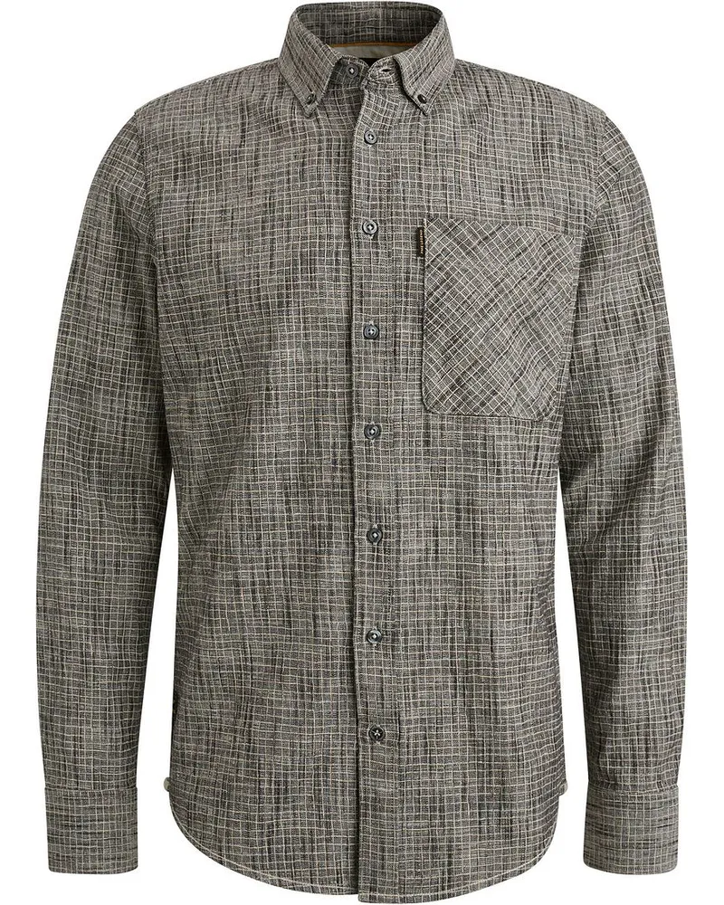 PME Legend Hemd Druck Slub Grau Grau