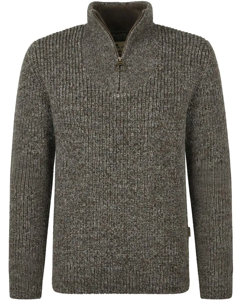 Barbour New Tyne Zip Pullover Wolle Olivgrün Grün