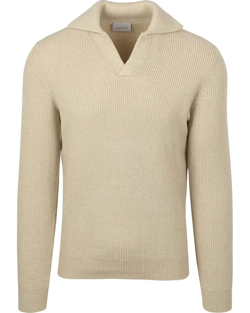 Suitable Pullover Riva Knit Ecru Wollweiß