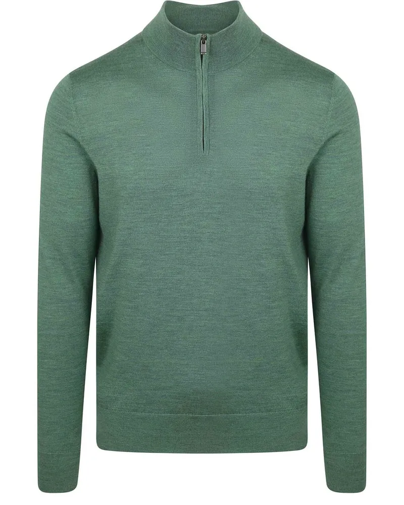 Suitable Merino Half Zip Pullover Mid Grün Grün
