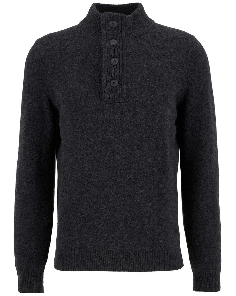Barbour Mocker Pullover Merino Wolle Greige Grau