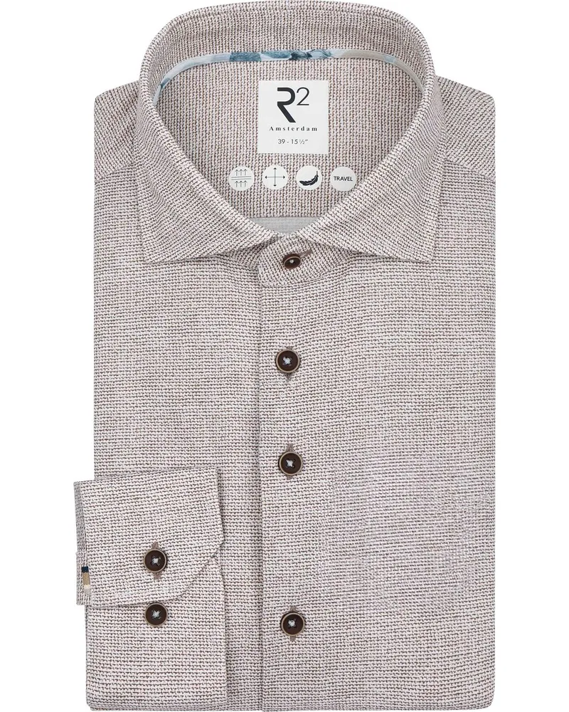 R2 Amsterdam R2 Hemd Knitted Sorona Braun Braun