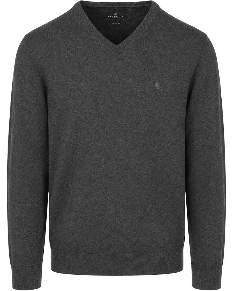 CasaModa Pullover V-Ausschnitt Antra Grau