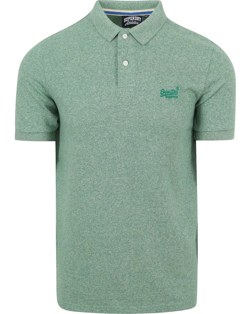 Superdry. Piqué Poloshirt Melange Grün Grün