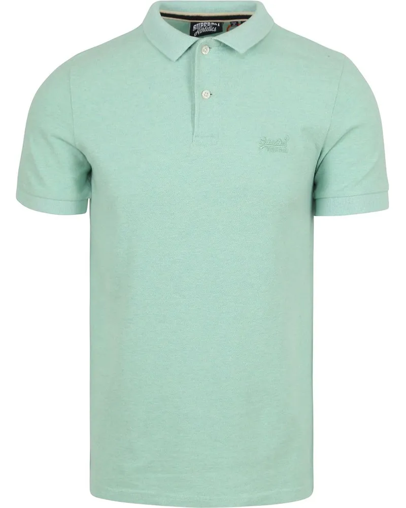 Superdry. Piqué Poloshirt Melange Grün Grün