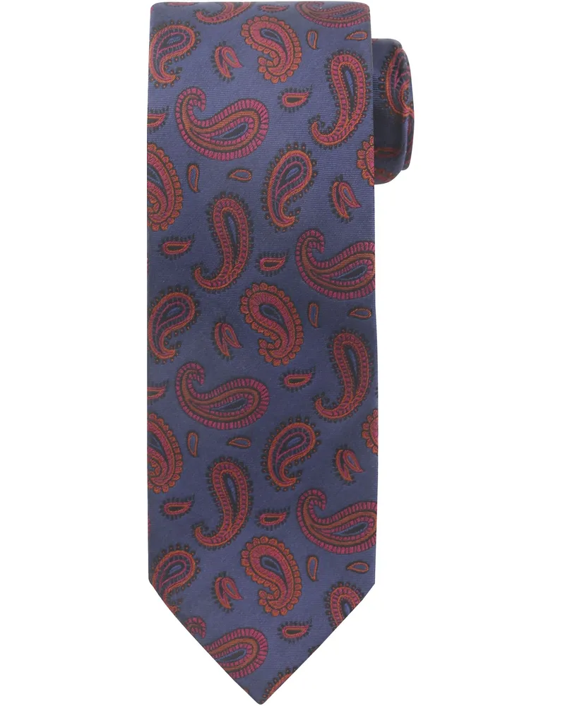 Suitable Krawatte Seide Paisley Navy Dunkelblau