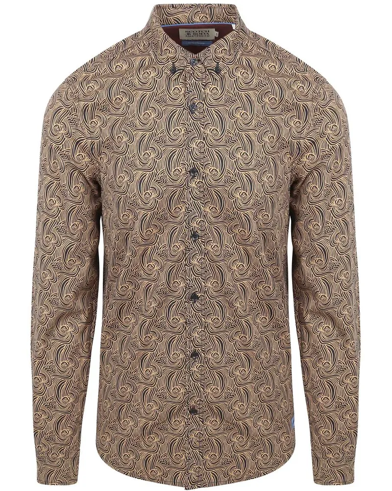 Scotch&Soda Hemd Drucken Beige Beige
