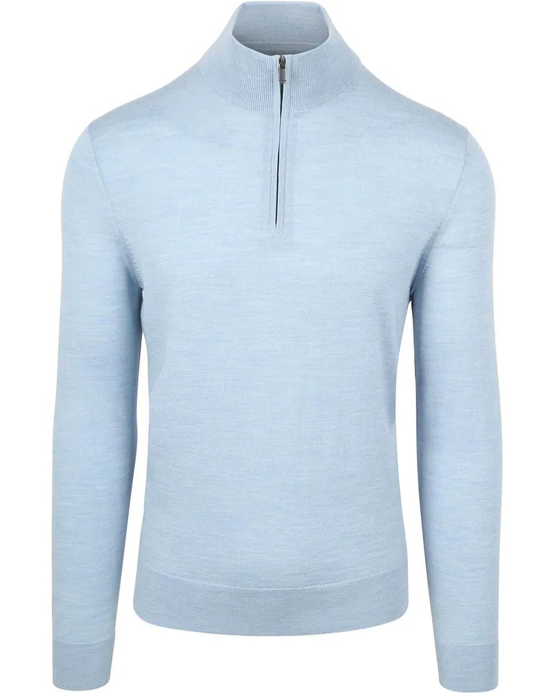 Suitable Merino Half Zip Pullover Hellblau Hellblau