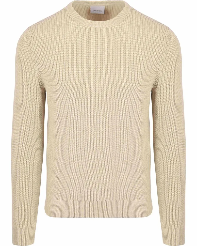 Suitable Pullover Wool Blend Ecru Beige