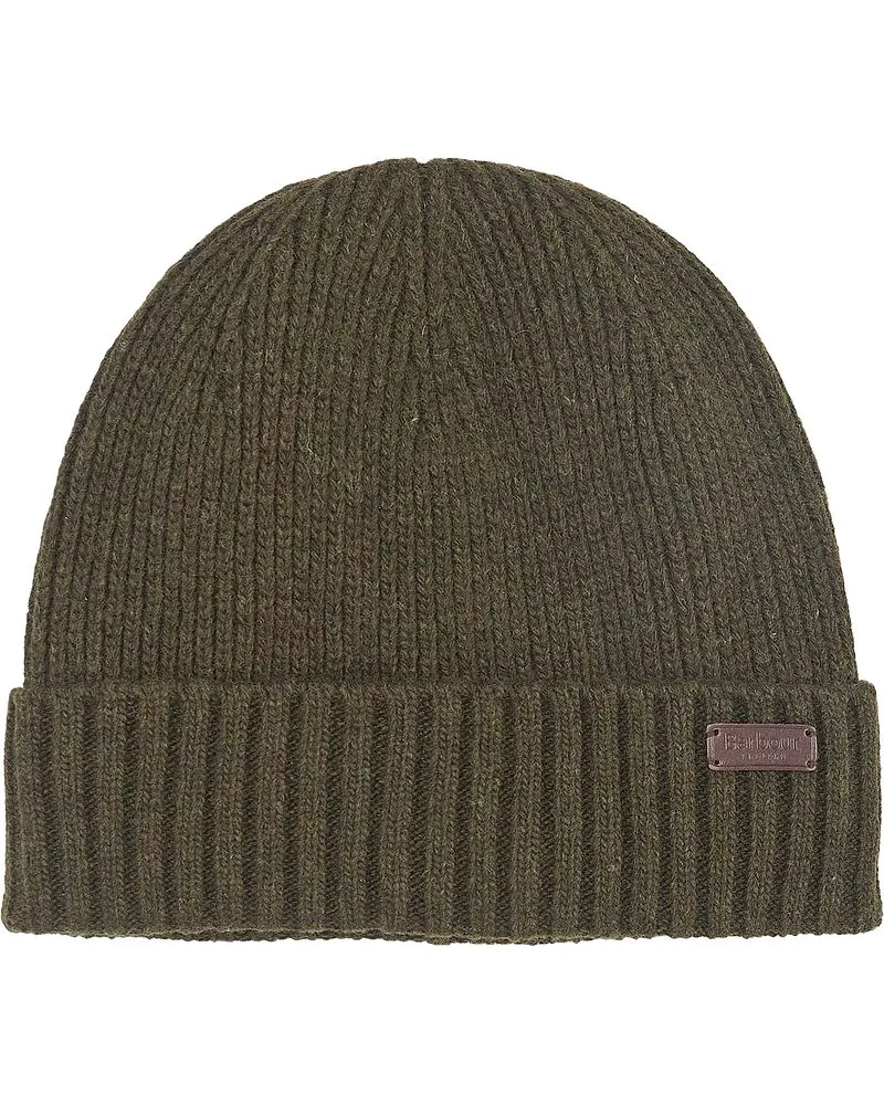 Barbour Beanie Carlton Wolle Dunkelgrün Grün