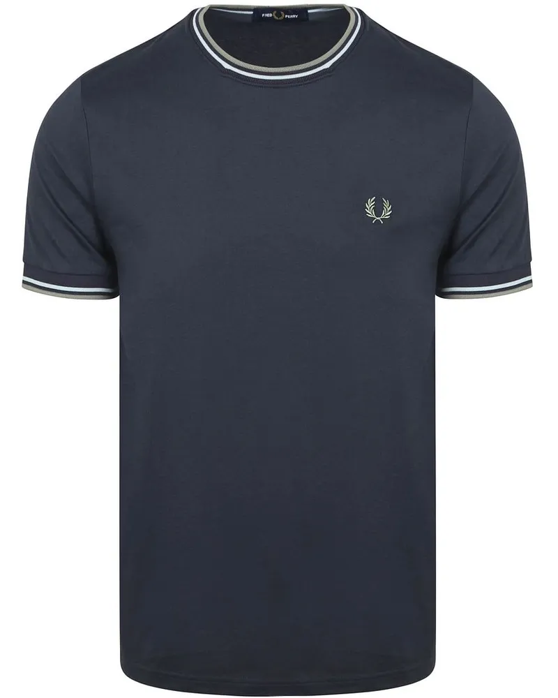 Fred Perry Twin Tipped T-Shirt Navy Z47 Blau