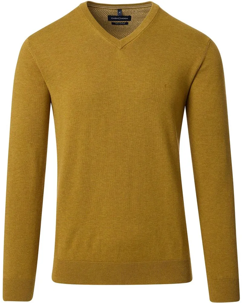 CasaModa Pullover V-Ausschnitt Gelb Gelb