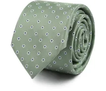 Krawatte Seide Mini Blumen Grün