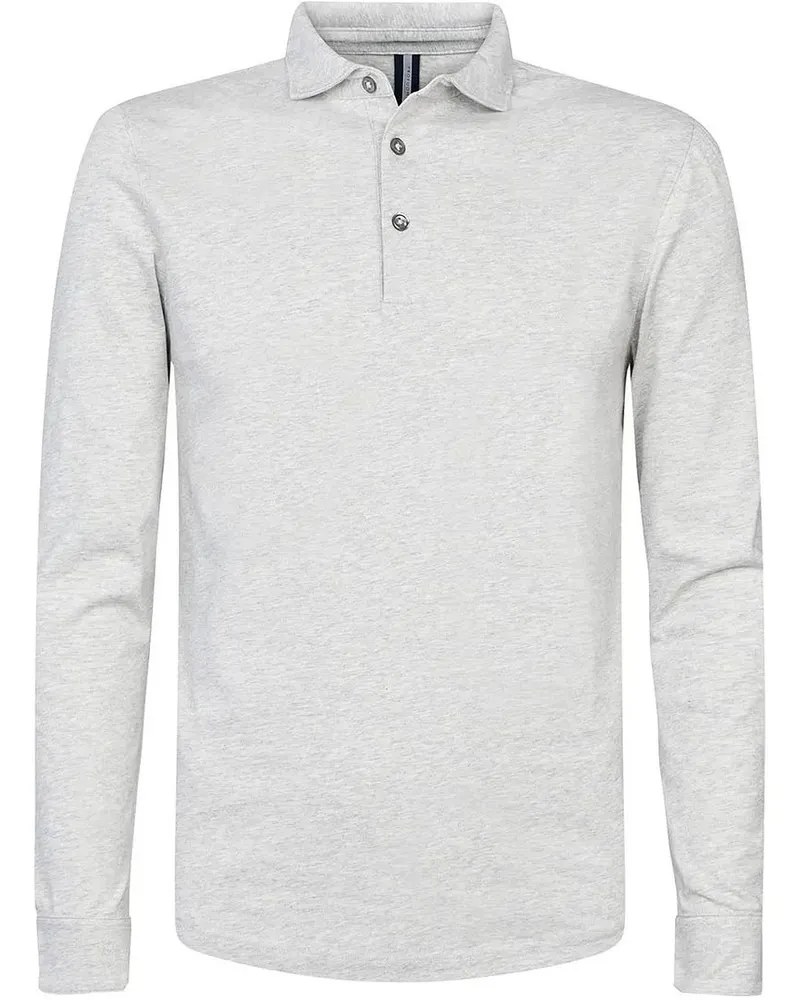 Profuomo Longsleeve Polo Grau Melange Grau