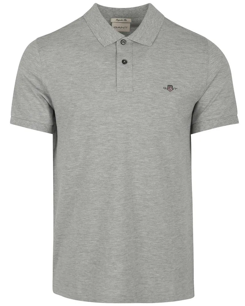 Gant Shield Piqué Poloshirt Grau Grau