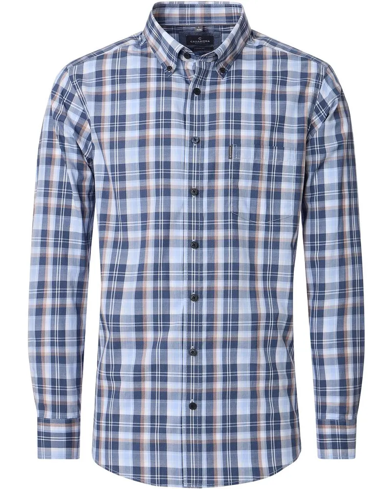 CasaModa Casa Moda Freizeithemd Kariert Blau Blau