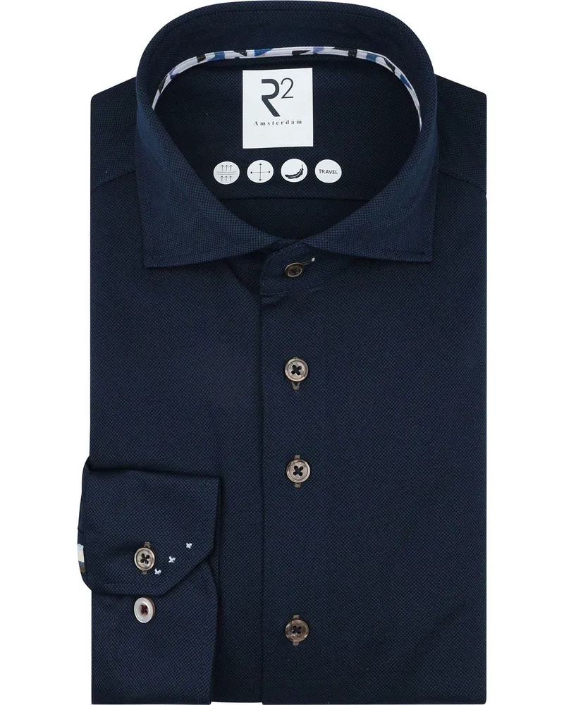 R2 Amsterdam R2 Hemd Technical Marine Dunkelblau