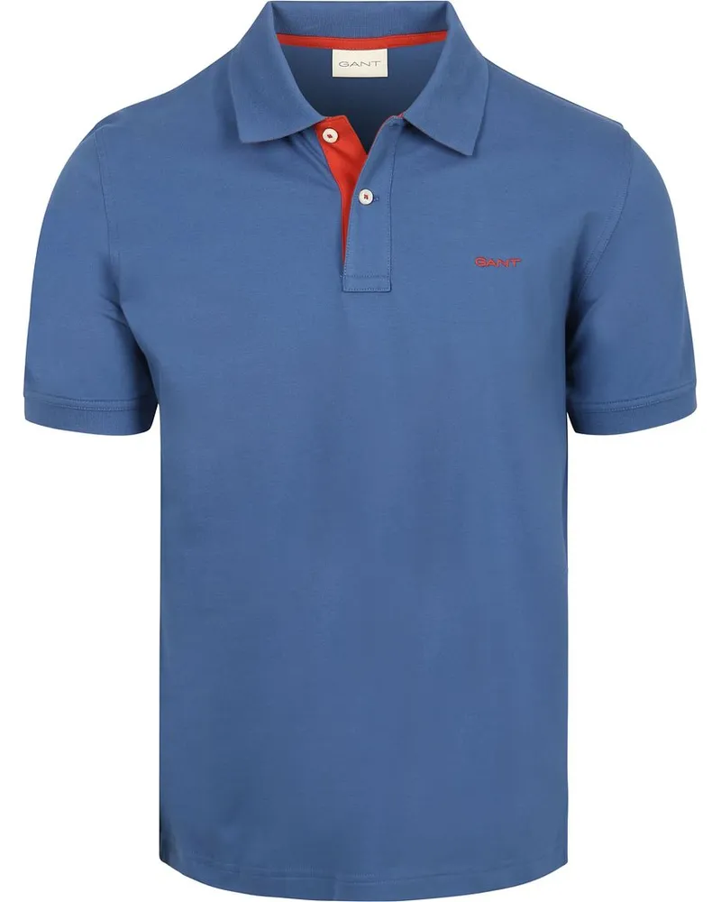 Gant Contrast Piqué Poloshirt Vintage Blau Blau