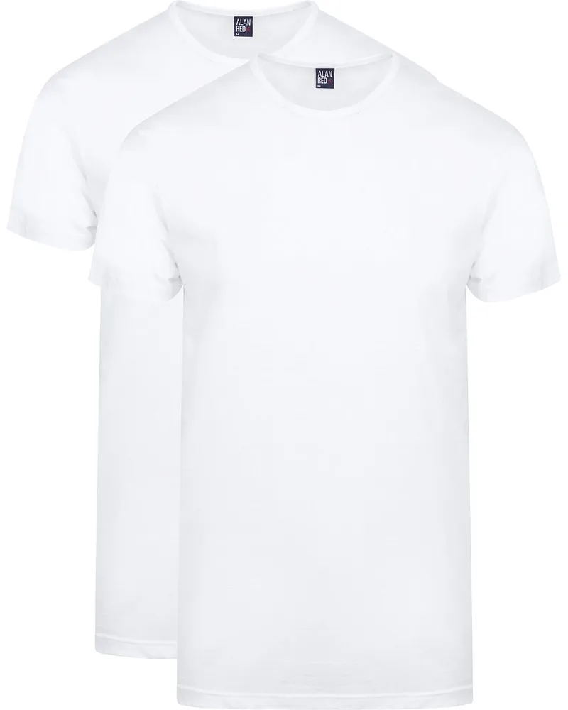 Alan Red Extra Lang T-Shirts Derby (2er-Pack Weiß