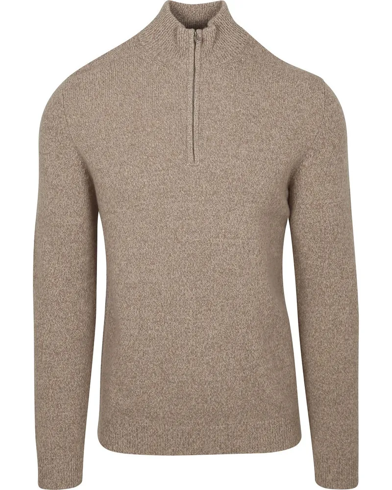 Profuomo Half Zip Pullover Wolle Blend Sand Beige