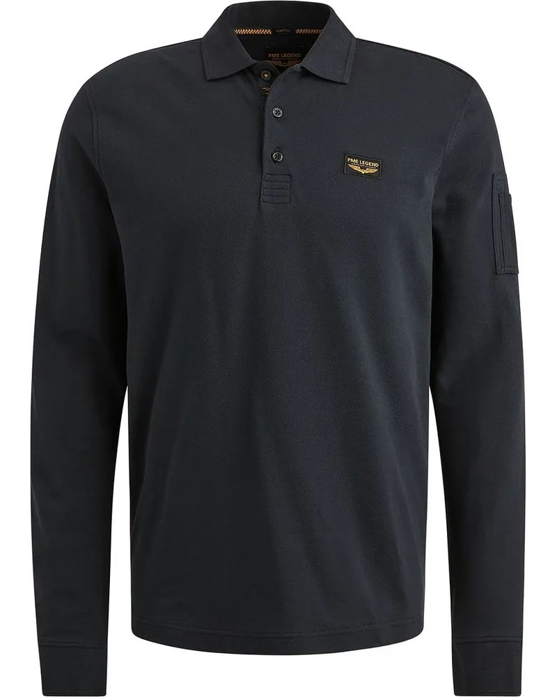 PME Legend American Classic Langarm - Longsleeve Poloshirt Navy Dunkelblau