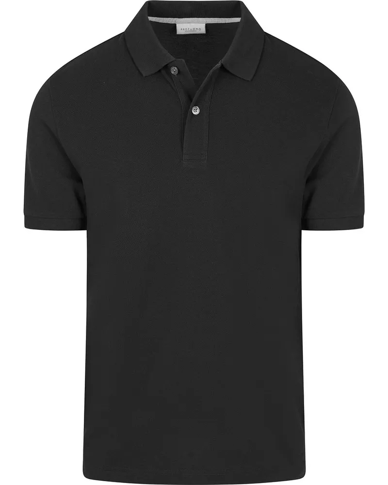 Profuomo Piqué Poloshirt Schwarz Schwarz