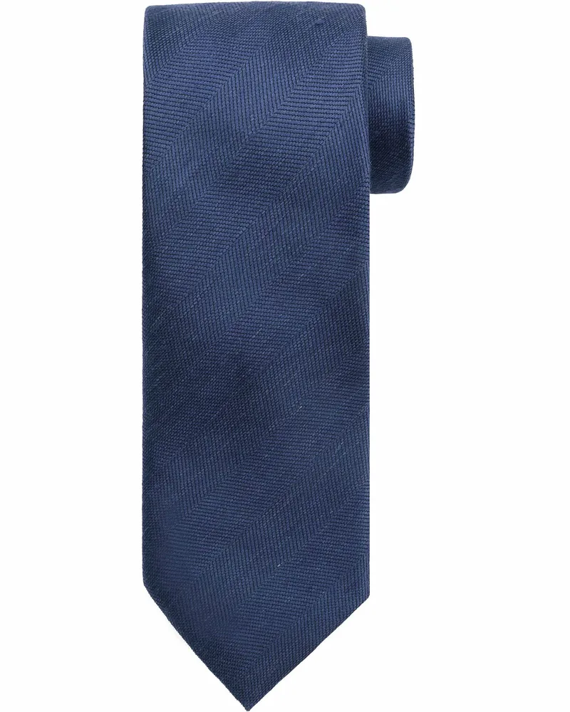 Suitable Leinen Seide Krawatte Marine Blau