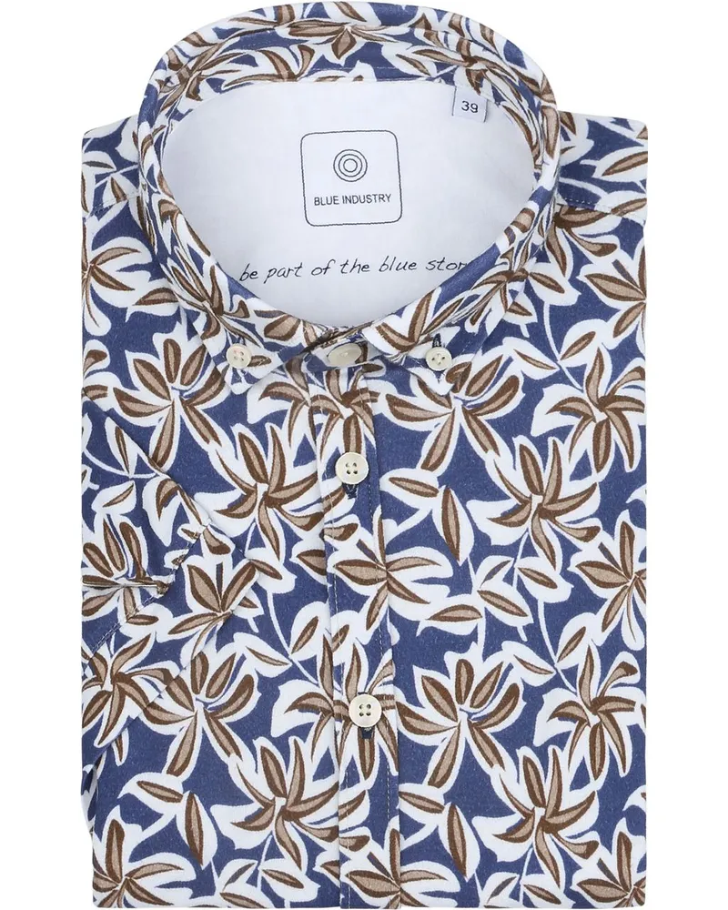Blue Industry Short Sleeve Hemd Druck Dunkelblau Dunkelblau