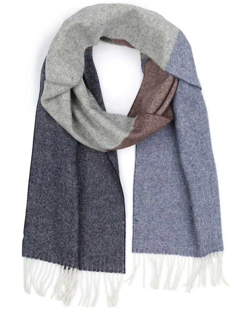 Profuomo Schal Lammwolle Grau Blau Braun Braun