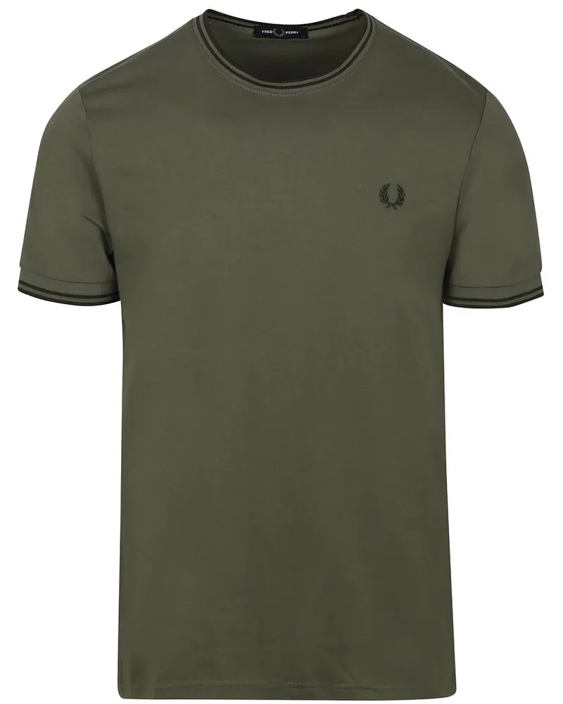 Fred Perry M1588 Twin Tipped T-Shirt Dunkelgrün Dunkelgrün